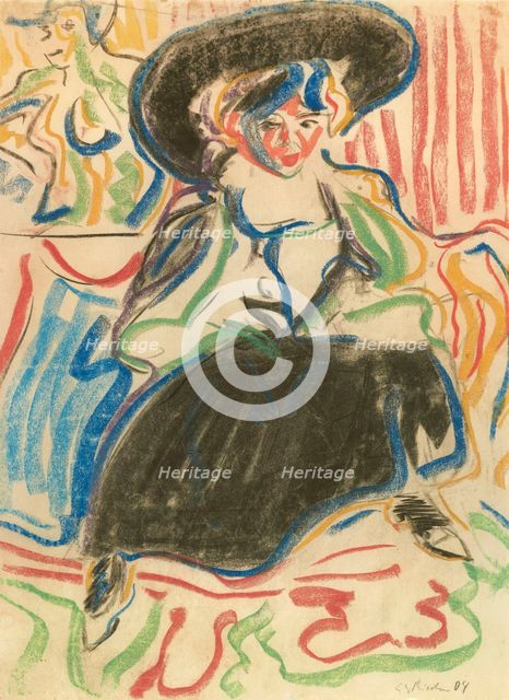 Seated Girl with Hat, 1909.
