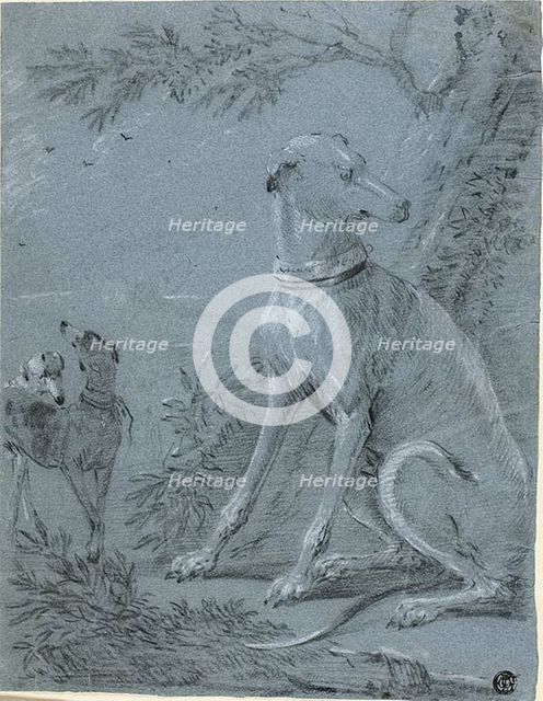 Seated Hound Beside Trees, n.d. Creator: Unknown.