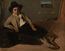 Seated Italian boy, 1825-1826. Creator: Corot, Jean-Baptiste Camille (1796-1875)