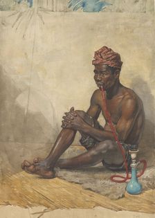 Seated Indian man with hookah, 1870-1923. Creator: Willem Witsen