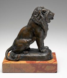 Seated Lion, model c. 1846, cast after 1870. Creator: Antoine-Louis Barye