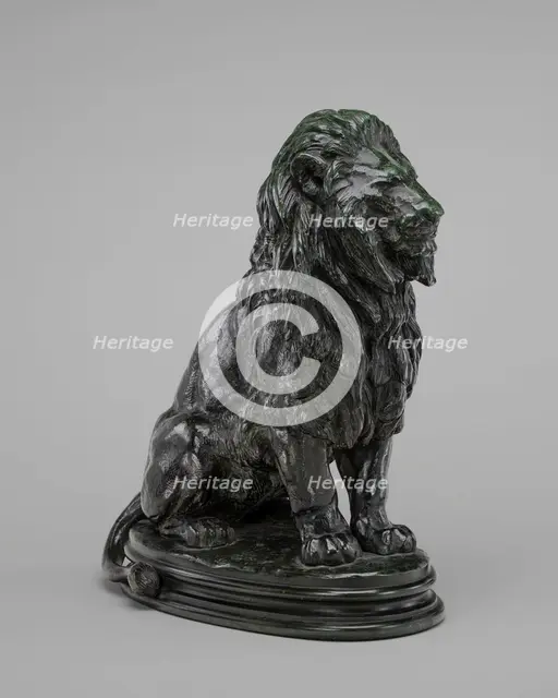 Seated Lion, model c. 1847, cast by 1873. Creator: Antoine-Louis Barye.