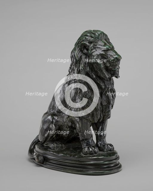 Seated Lion, model c. 1847, cast by 1873. Creator: Antoine-Louis Barye.