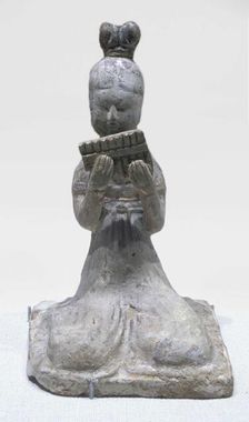 Seated pan-pipe player, about 650. Creator: Unknown