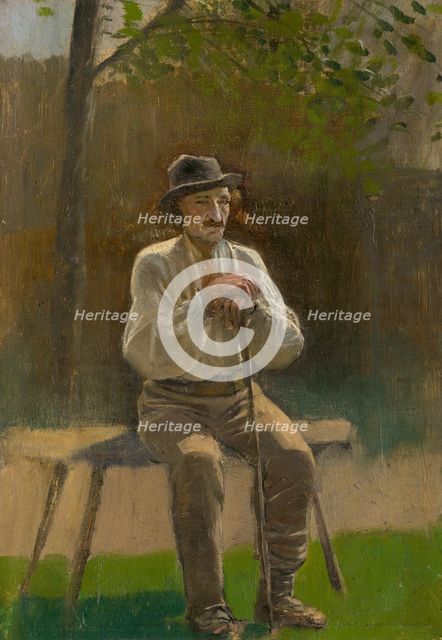 Seated Peasant, 1875-1880. Creator: Ladislav Mednyanszky.