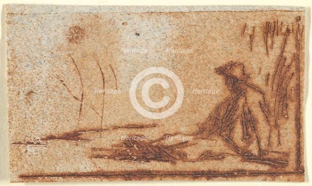 Seated Peasant, 1830-75. Creator: Jean Francois Millet.