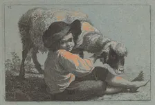 Seated Peasant Boy Holding a Sheep. Creator: Francesco Londonio