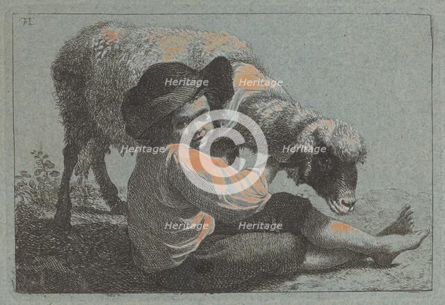 Seated Peasant Boy Holding a Sheep. Creator: Francesco Londonio.