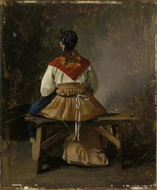 Seated peasant woman, mid-late 19th century. Creator: Nikolai Dmitrievich Dmitriev-Orenburgsky