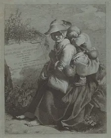 Seated Peasant Woman with Sleeping Child, 1758/1759. Creator: Francesco Londonio