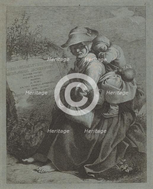 Seated Peasant Woman with Sleeping Child, 1758/1759. Creator: Francesco Londonio.