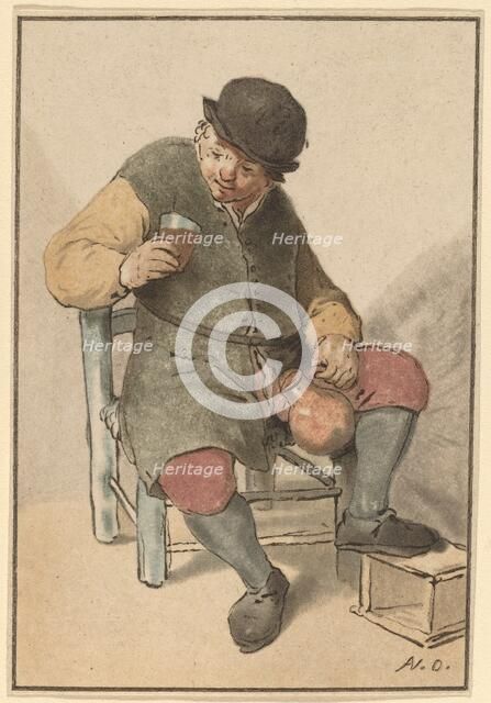 Seated Peasant with Jug, c. 1763. Creator: Cornelis Ploos van Amstel.