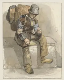 Seated peddler, 1834-1862. Creator: Pieter Marinus van de Laar