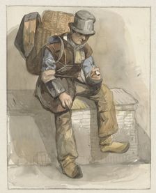 Seated peddler, 1834-1862. Creator: Pieter Marinus van de Laar