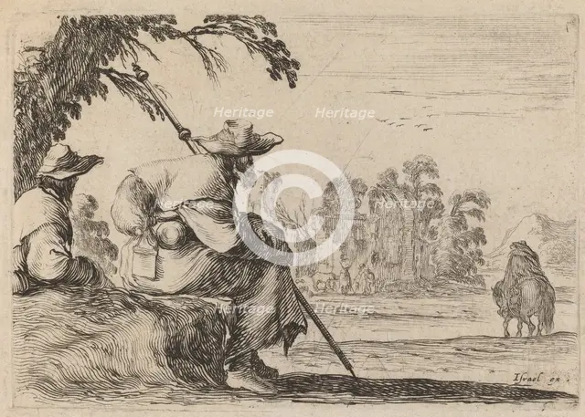 Seated Pilgrims, 1642. Creator: Stefano della Bella.