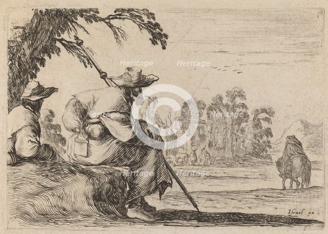 Seated Pilgrims, 1642. Creator: Stefano della Bella.