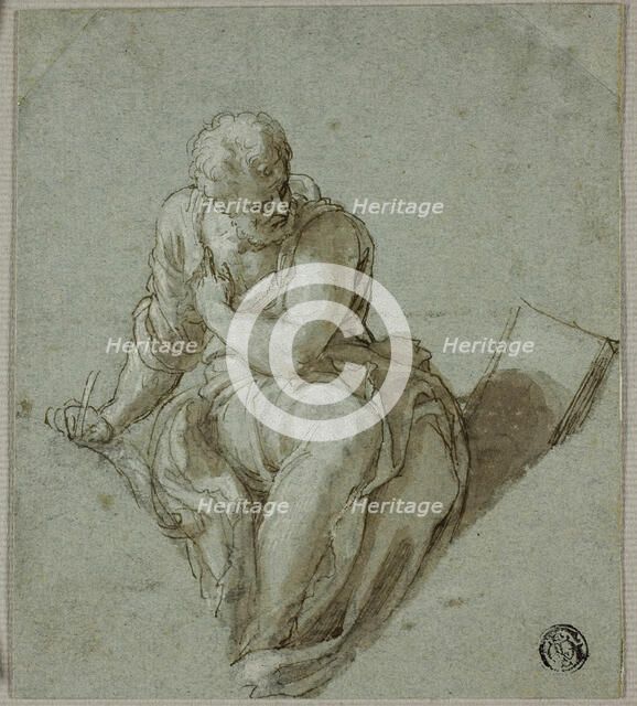 Seated Prophet or Evangelist Writing, n.d. Creator: Giuseppe Porta.