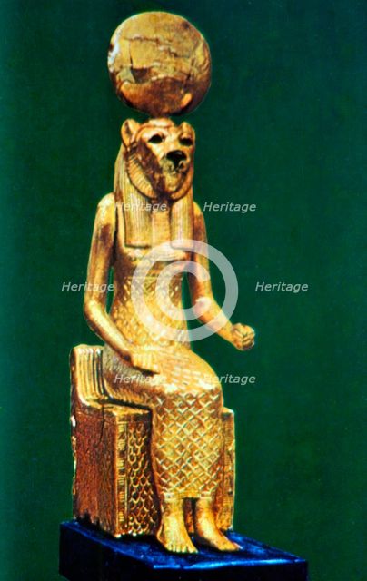 Seated statuette of the Ancient Egyptian goddess Sekhmet, 16th-13th century BC. Artist: Unknown