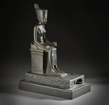 Seated Statuette of the Goddess Neith, 711-323 B.C.. Creator: Unknown