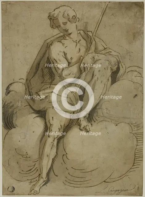 Seated Saint John the Baptist, 1560/70. Creator: School of Luca Cambiaso Italian, 1527-1587.
