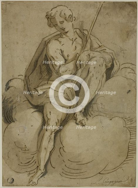 Seated Saint John the Baptist, 1560/70. Creator: School of Luca Cambiaso Italian, 1527-1587.