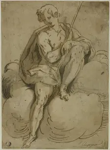 Seated Saint John the Baptist, 1560/70. Creator: School of Luca Cambiaso Italian, 1527-1587