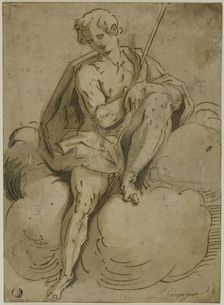 Seated Saint John the Baptist, 1560/70. Creator: School of Luca Cambiaso Italian, 1527-1587