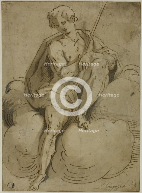 Seated Saint John the Baptist, 1560/70. Creator: School of Luca Cambiaso Italian, 1527-1587.