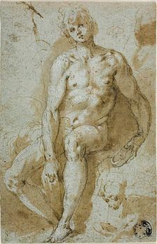 Seated Saint John the Baptist, c. 1600. Creator: Unknown