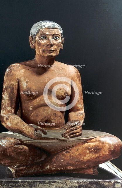 Seated scribe, Ancient Egyptian, 5th Dynasty, 2498-2345 BC. Artist: Unknown