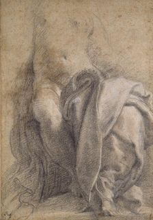 Seated semi-nude Female wearing Drapery, 1520-1540. Artist: Parmigianino