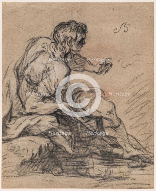Seated Shepherd, 18th century. Creator: Unknown.