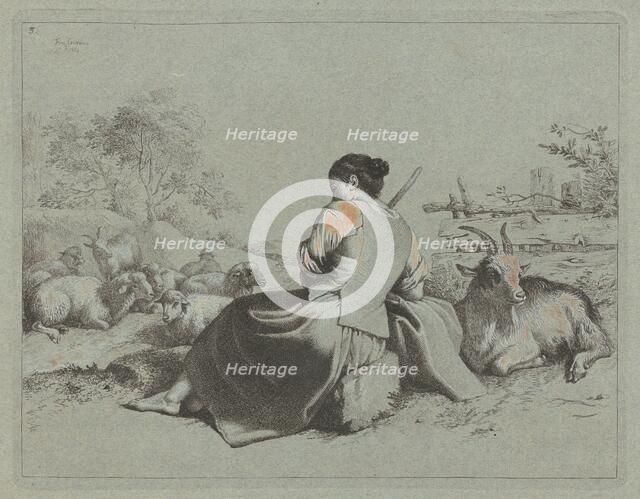 Seated Shepherdess, 1762. Creator: Francesco Londonio.