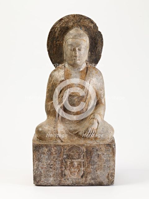 Seated Shijia Buddha (Shakyamuni), Sui dynasty, Dated 582 CE. Creator: Unknown.