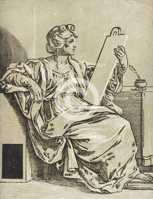Seated Sibyl with Tablet, c1640. Creators: Bartolomeo Coriolano, Guido Reni.