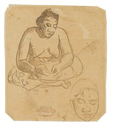 Seated Tahitian Woman (recto); Standing Tahitian Woman (verso), 1891/93. Creator: Paul Gauguin