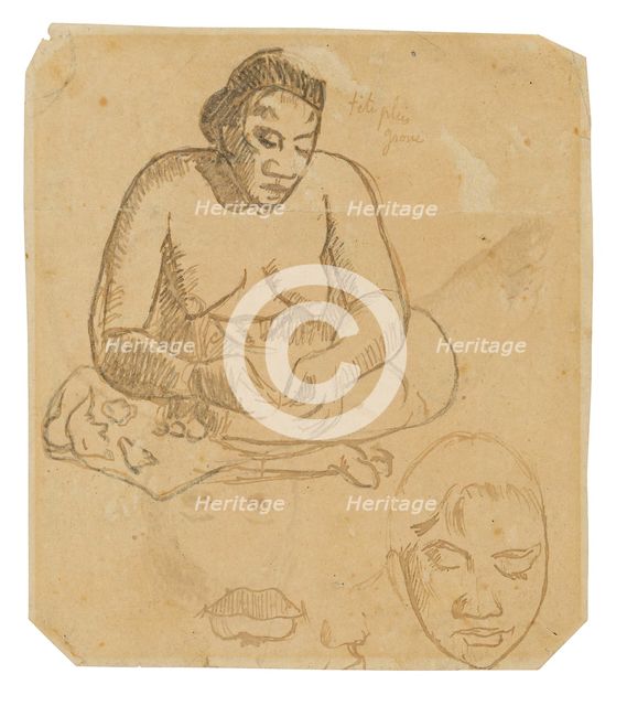 Seated Tahitian Woman (recto); Standing Tahitian Woman (verso), 1891/93. Creator: Paul Gauguin.