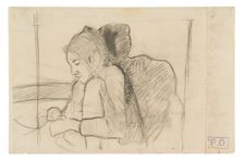 Seated Tahitian Woman (recto), Sketches of Roosters and Chickens (verso), 1891/93. Creator: Paul Gauguin