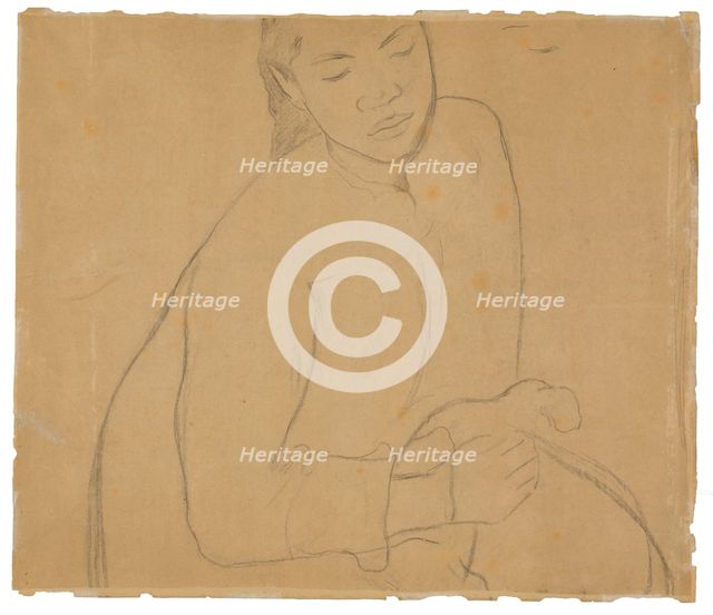 Seated Tahitian Woman (related to the painting Te faaturuma [Reverie]), 1891/93. Creator: Paul Gauguin.