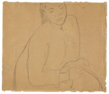 Seated Tahitian Woman (related to the painting Te faaturuma [Reverie]), 1891/93. Creator: Paul Gauguin