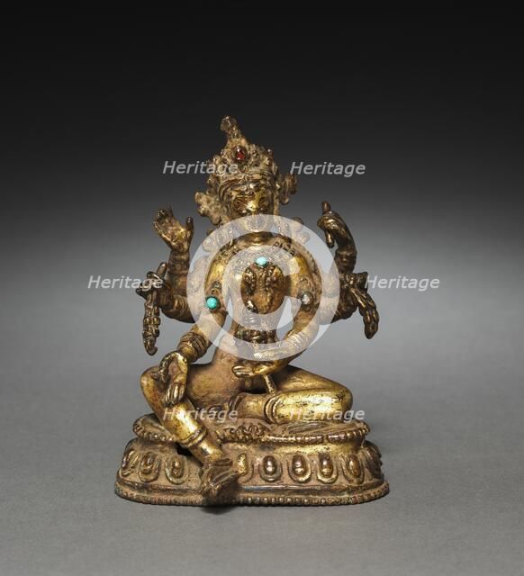 Seated Vasudhara, c 1300s ?. Creator: Unknown.