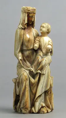 Seated Virgin and Child, French, early 14th century (later restorations/alterations). Creator: Unknown