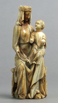 Seated Virgin and Child, French, early 14th century (later restorations/alterations). Creator: Unknown