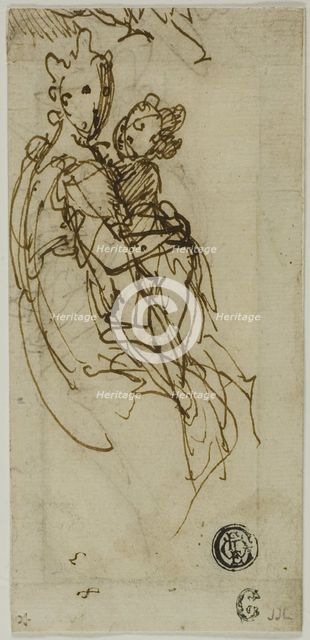 Seated Virgin and Child (recto); Seated Virgin and Child (verso), 1570/90. Creator: Bernardino India.