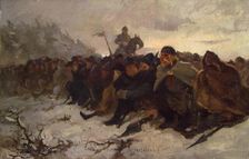 Seated warriors, 1870. Creator: Marcus Gronvold