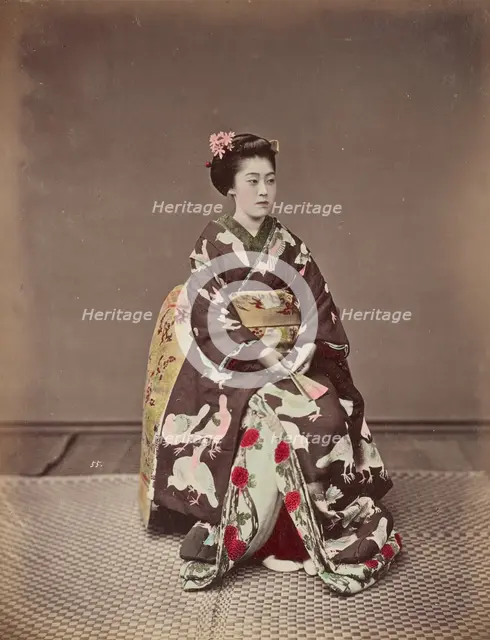 Seated Woman, 1870s-1890s. Creator: Kusakabe Kimbei.