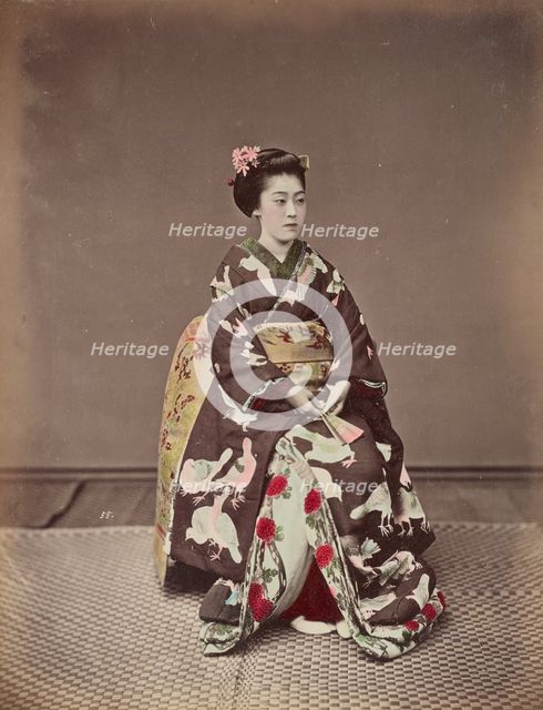 Seated Woman, 1870s-1890s. Creator: Kusakabe Kimbei.