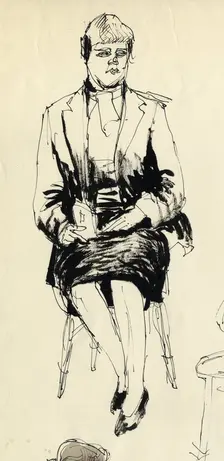 Seated woman, 1953. Creator: Shirley Markham