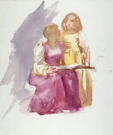 Seated Woman and a Young Girl c1864-1930. Artist: Anna Lea Merritt