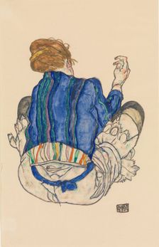 Seated Woman, Back View, 1917. Creator: Egon Schiele